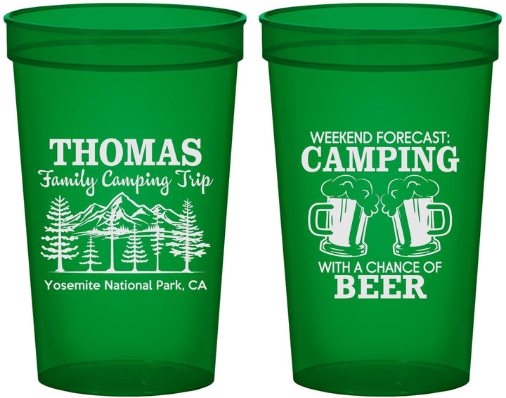 Custom Family Vacation 22 oz Translucent Cups - Camping Park | 180013