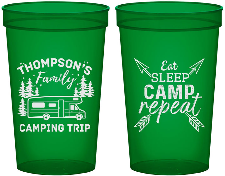 Custom Family Vacation 22 oz Translucent Cups - Camping Trip | 180016