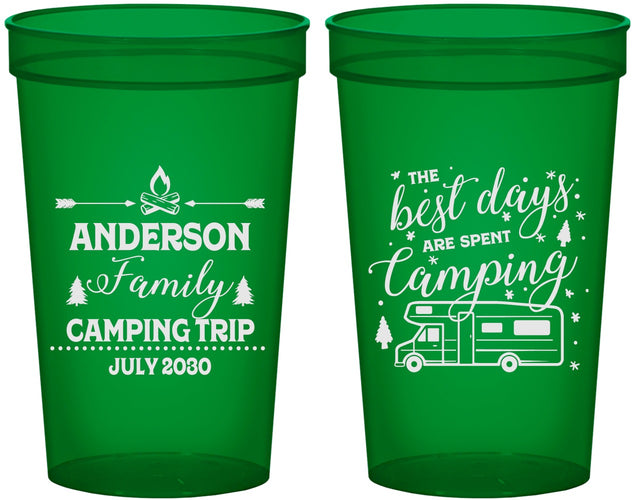 Custom Family Vacation 22 oz Translucent Cups - Camping Trip | 180017
