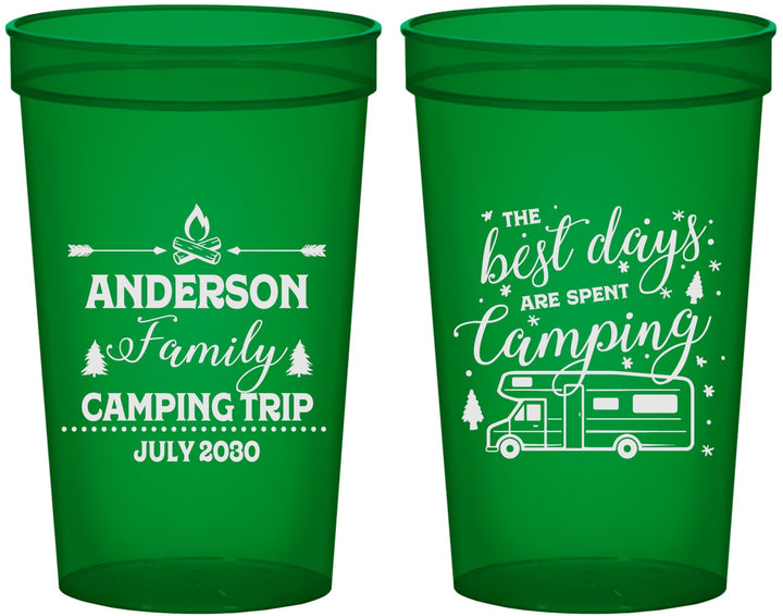 Custom Family Vacation 22 oz Translucent Cups - Camping Trip | 180017