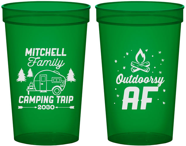 Custom Family Vacation 22 oz Translucent Cups - Camping Trip | 180018