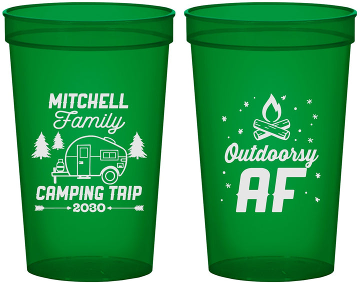 Custom Family Vacation 22 oz Translucent Cups - Camping Trip | 180018