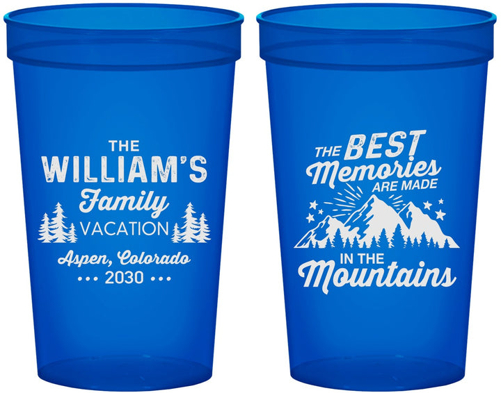 Custom Family Vacation 22 oz Translucent Cups - Mountains | 180022