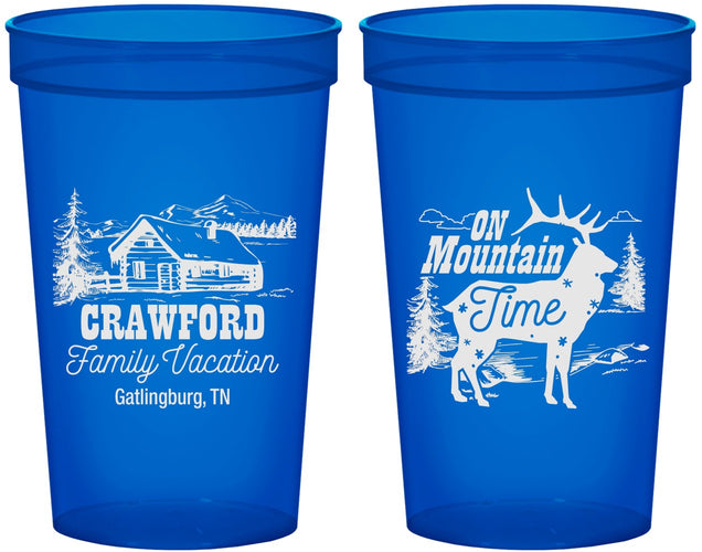 Custom Family Vacation 22 oz Translucent Cups - Mountain | 180027
