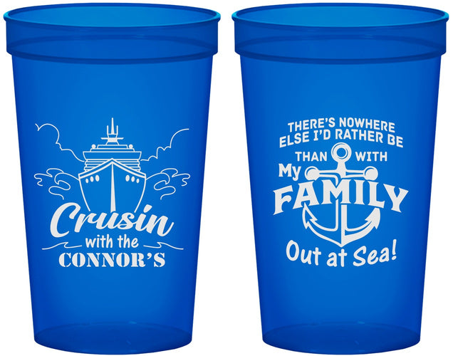 Custom Family Vacation 22 oz Translucent Cups - Nautical Cruise | 180031