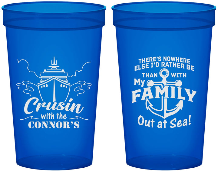Custom Family Vacation 22 oz Translucent Cups - Nautical Cruise | 180031
