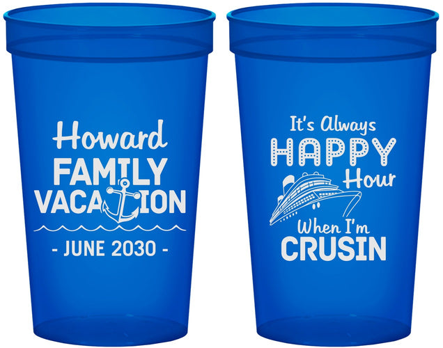 Custom Family Vacation 22 oz Translucent Cups - Crusin Cruise | 180033