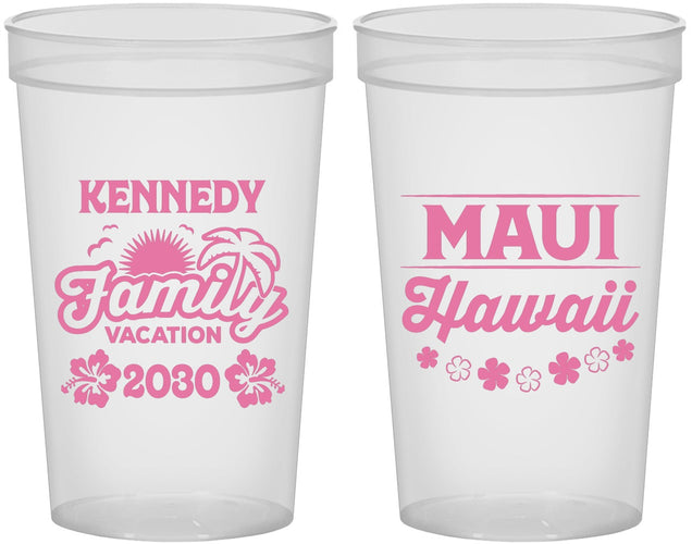 Custom Family Vacation 22 oz Translucent Cups - Hawaii | 180040