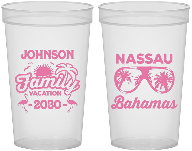Custom Family Vacation 22 oz Translucent Cups - Bahamas | 180041