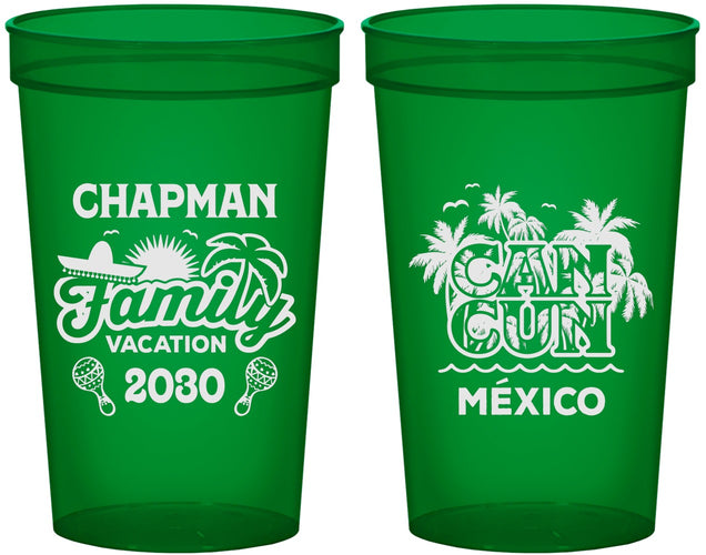 Custom Family Vacation 22 oz Translucent Cups - Cancun | 180042