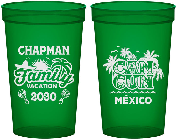 Custom Family Vacation 22 oz Translucent Cups - Cancun | 180042