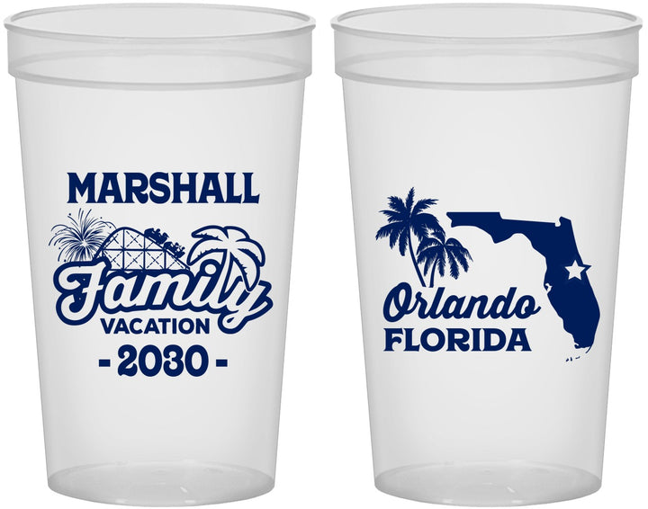 Custom Family Vacation 22 oz Translucent Cups - Orlando | 180043