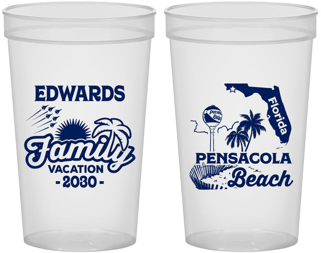 Custom Family Vacation 22 oz Translucent Cups - Florida | 180044