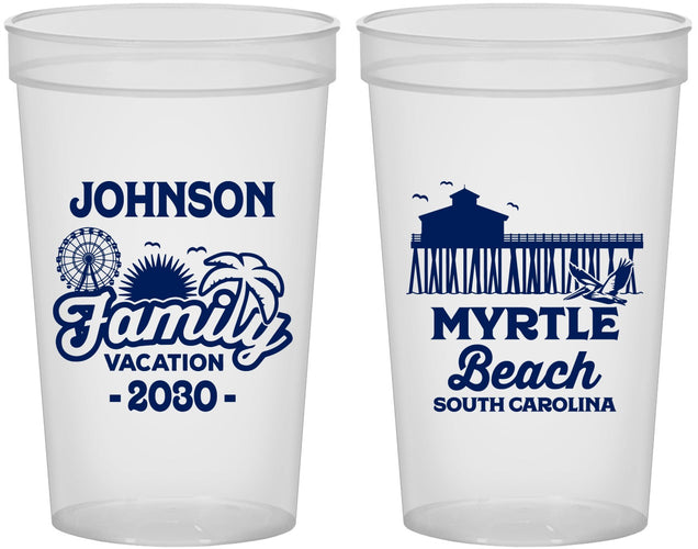 Custom Family Vacation 22 oz Translucent Cups - Myrtle Beach | 180045
