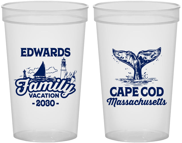 Custom Family Vacation 22 oz Translucent Cups - Cape Cod | 180046