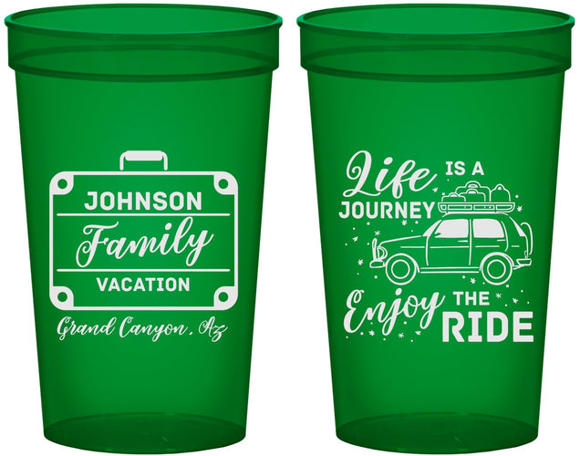 Custom Family Vacation 22 oz Translucent Cups - Road Trip Car | 180051