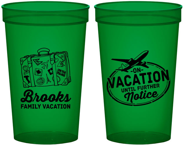 Custom Family Vacation 22 oz Translucent Cups - Road Trip Plane | 180052