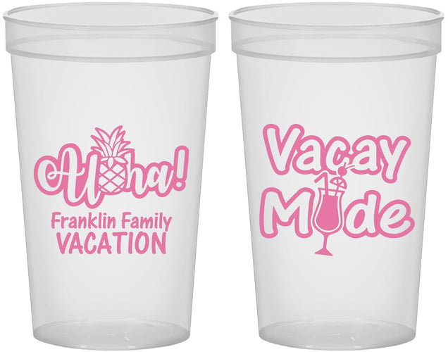 Custom Family Vacation 22 oz Translucent Cups - Hawaii | 180053
