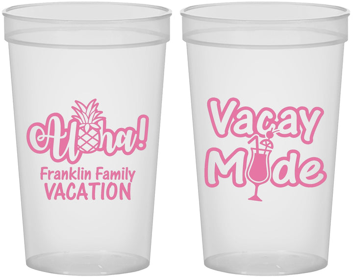 Custom Family Vacation 22 oz Translucent Cups - Hawaii | 180053