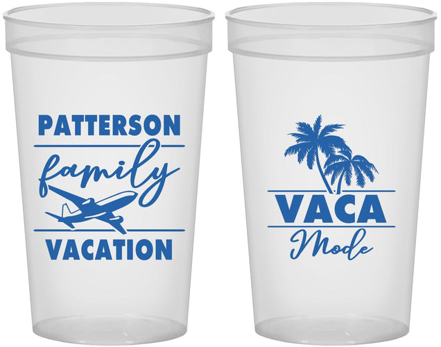 Custom Family Vacation 22 oz Translucent Cups - Vaca Mode Trip | 180054