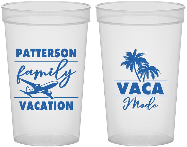 Custom Family Vacation 22 oz Translucent Cups - Vaca Mode Trip | 180054