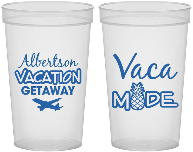 Custom Family Vacation 22 oz Translucent Cups - Vacay Vibes Trip | 180055