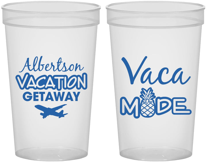 Custom Family Vacation 22 oz Translucent Cups - Vacay Vibes Trip | 180055