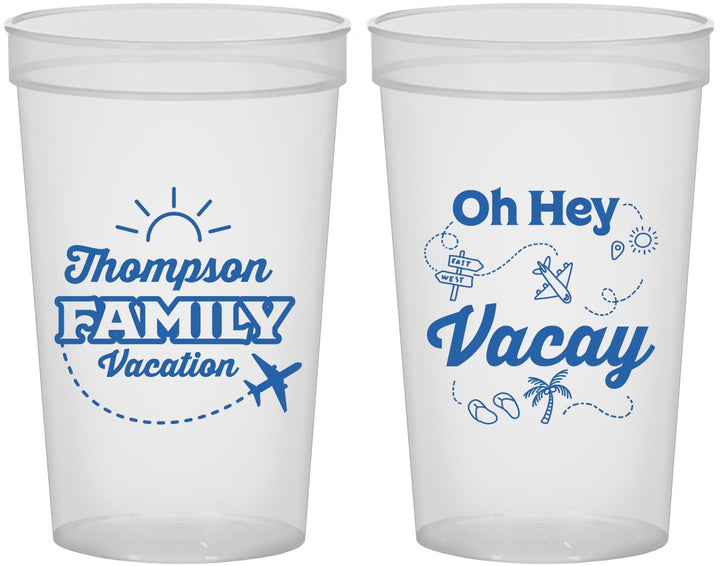 Custom Family Vacation 22 oz Translucent Cups - Beach | 180056
