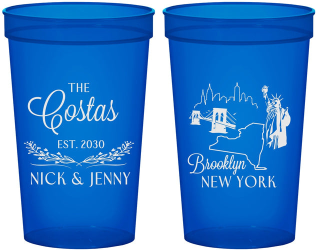 Custom Wedding 22 oz Translucent Cups - New  York | 181