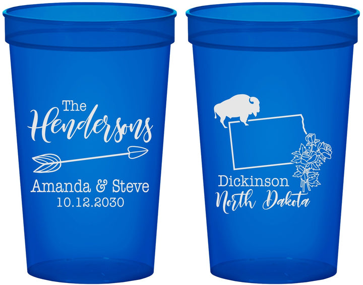 Custom Wedding 22 oz Translucent Cups - North Dakota | 183
