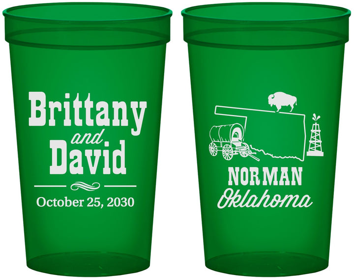 Custom Wedding 22 oz Translucent Cups - Oklahoma | 185