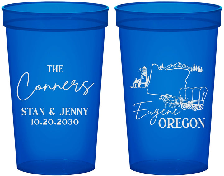 Custom Wedding 22 oz Translucent Cups - Oregon | 186