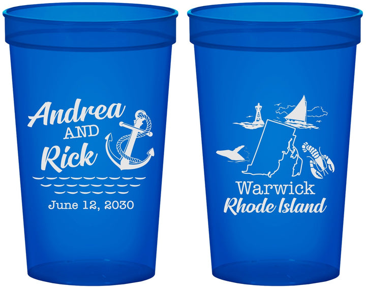 Custom Wedding 22 oz Translucent Cups - Rhode Island | 188