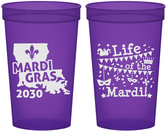 Custom Mardi Gras 22 oz Translucent Cups - Life Of The Mardi | 190001