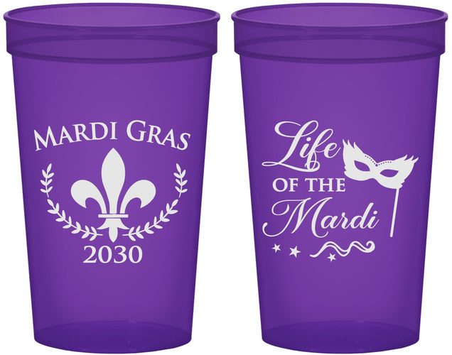 Custom Mardi Gras 22 oz Translucent Cups - Life Of The Mardi | 190004