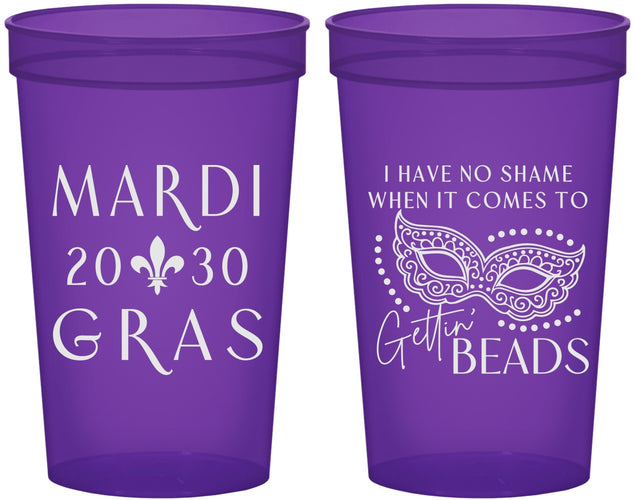 Custom Mardi Gras 22 oz Translucent Cups - Nola New Orleans | 190006