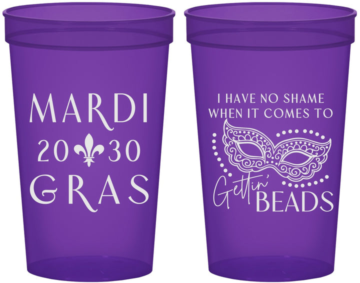 Custom Mardi Gras 22 oz Translucent Cups - Nola New Orleans | 190006