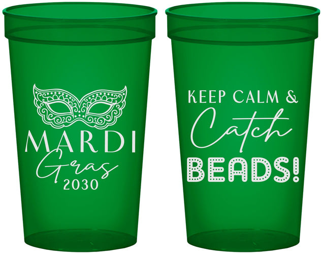 Custom Mardi Gras 22 oz Translucent Cups - Beads Nola | 190007