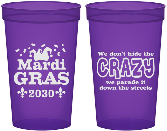 Custom Mardi Gras 22 oz Translucent Cups - Fleur De Lis | 190009
