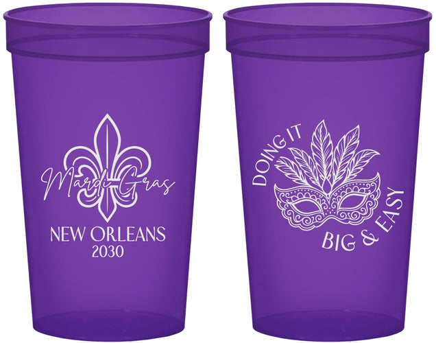 Custom Mardi Gras 22 oz Translucent Cups - Fleur De Lis | 190010