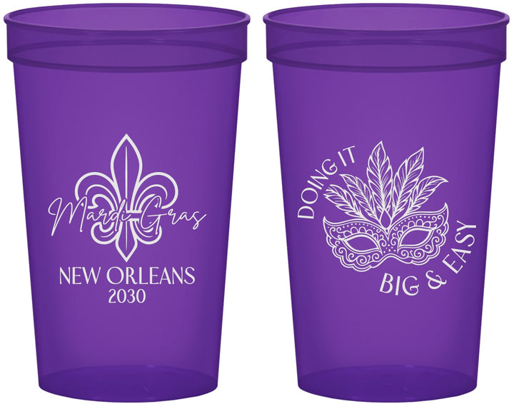 Custom Mardi Gras 22 oz Translucent Cups - Fleur De Lis | 190010