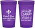 Custom Mardi Gras 22 oz Translucent Cups - Fleur De Lis | 190013
