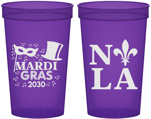 Custom Mardi Gras 22 oz Translucent Cups - Nola Fleur De Lis | 190014