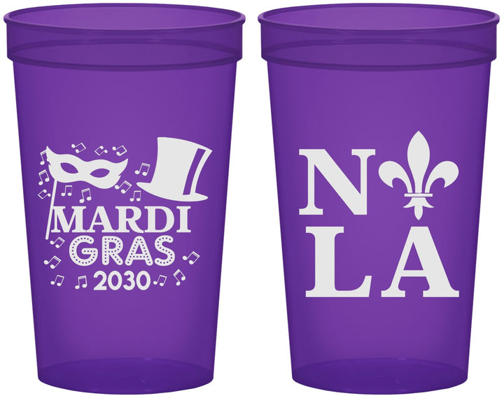 Custom Mardi Gras 22 oz Translucent Cups - Nola Fleur De Lis | 190014