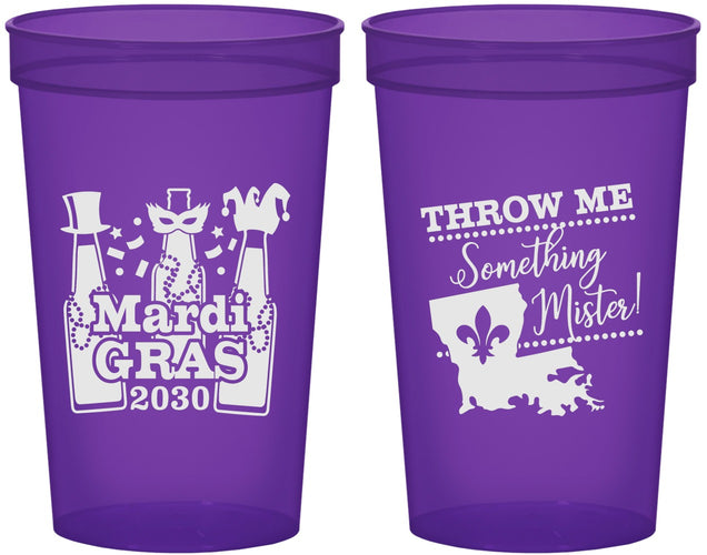 Custom Mardi Gras 22 oz Translucent Cups - Beads Nola | 190017