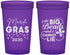 Custom Mardi Gras 22 oz Translucent Cups - Big Bead Fleur De Lis | 190018