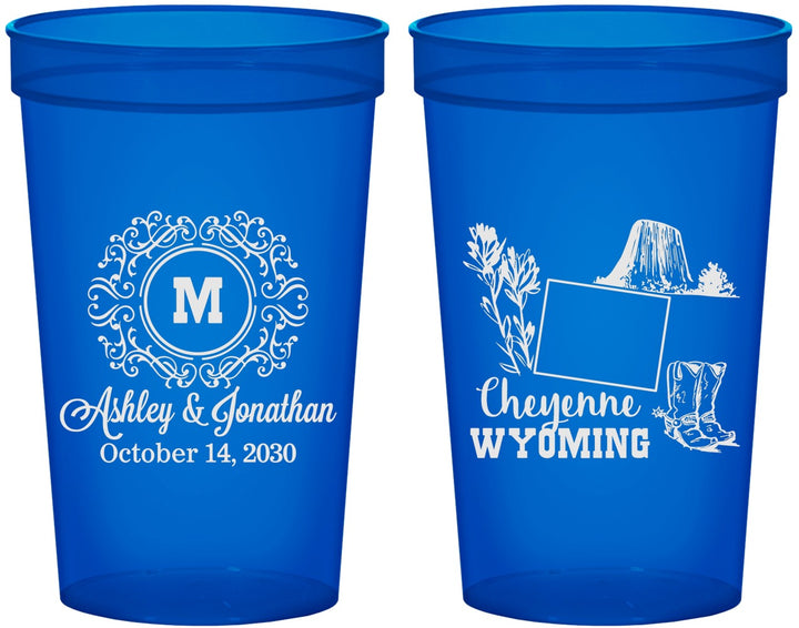 Custom Wedding 22 oz Translucent Cups - Wyoming | 199