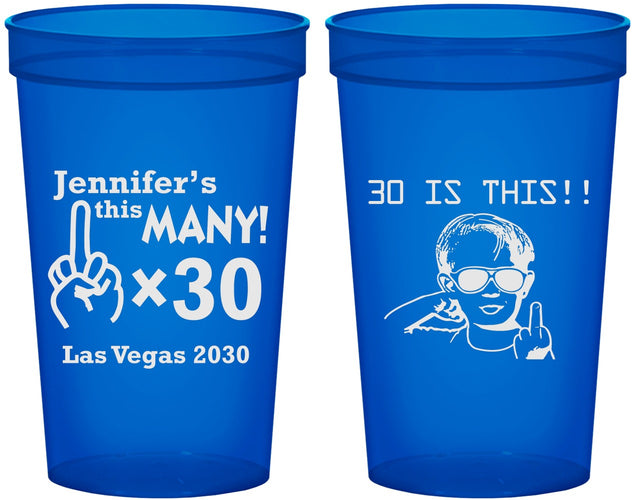 Custom Birthday 22 oz Translucent Cups - 30th | 20000