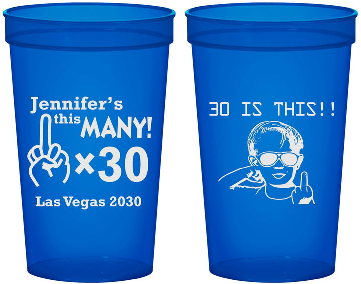 Custom Birthday 22 oz Translucent Cups - 30th | 20000