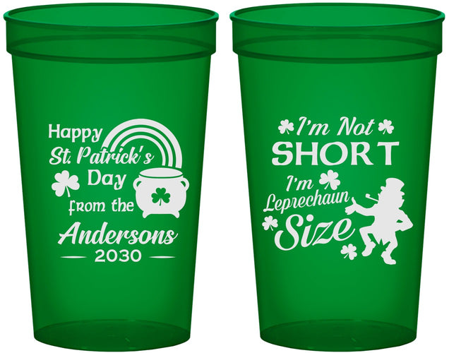 Custom St Patricks Day 22 oz Translucent Cups - Leprechaun | 200001